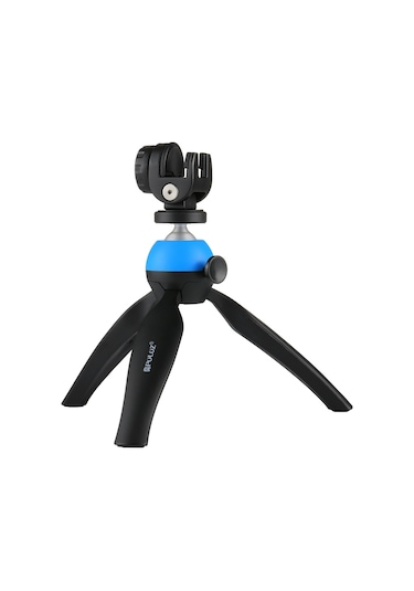 Akıllı Telefonlar İçin 360 Derece Top Kafa Ve Telefon Kelepçesi İle Puluz Cep Mini Tripod Dağı Mavi
