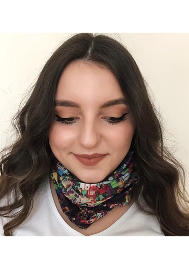 Paytak Moda Kurukafa Skull Renkli Desenli Bandana Kafa Bandı