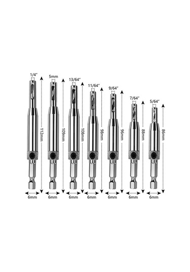 Xurunkeji Menteşe Ucu Seti Ahşap İşleme Kapı Ve Pencere Menteşe Deliği Açıcı Konumlandırma Delme Seti Altıgen Saplı Ucu