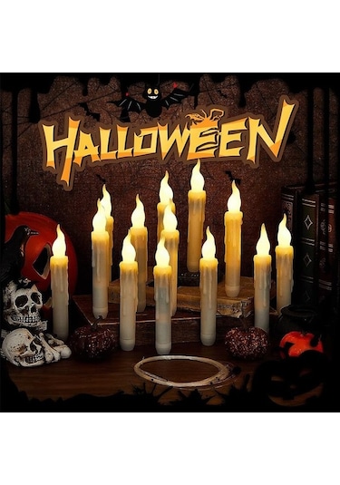 Maoyaya Yüzen Led Mumlar, Sihirli Değnekli Uzaktan Kumandalı Alevsiz Elektronik Mum, 12 Adet Sıcak Işık Diğer