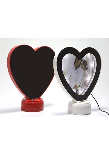 Eşe Sevgiliye Güzel Romantik Hediye Sihirli Kalp Ayna Çerçeve Pil
