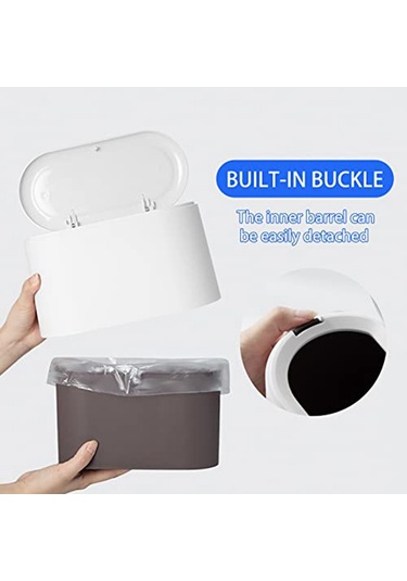 Pazly--açılır Kapaklı Masaüstü Çöp Kovası, Mini Çöp Kovası, Kompakt Tasarım Mini Kozmetik Kovası, Plastik Masa Üstü Çöp Kovası
