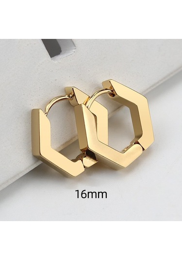 Jzcat Erkekler Ve Kadınlar İçin Geometrik Şekilli Küpeler-tgeh09 Altın