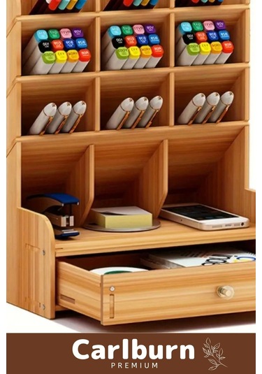 Özel Üretim Demonte Ev Ofis Çalışma Masası Dayanıklı Bölmeli Çekmeceli Ahşap Organizer Çok Renkli