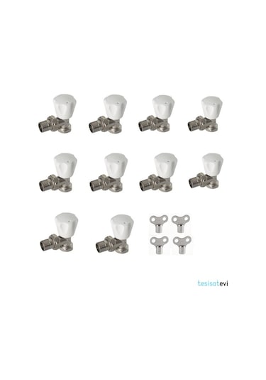 10 Adet Kalde Köşe Radyatör Vanası 1/2" -
