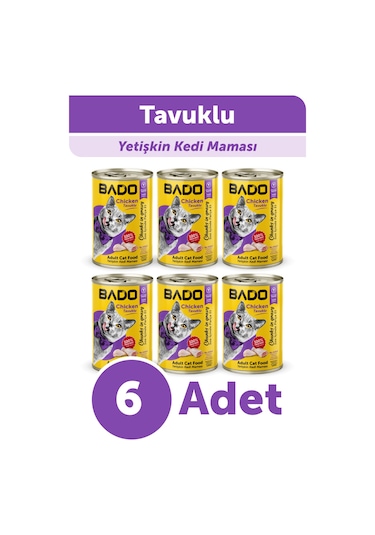 Bado Yetişkin Yaş Kedi Maması Tavuk Etli 400gr 6lı