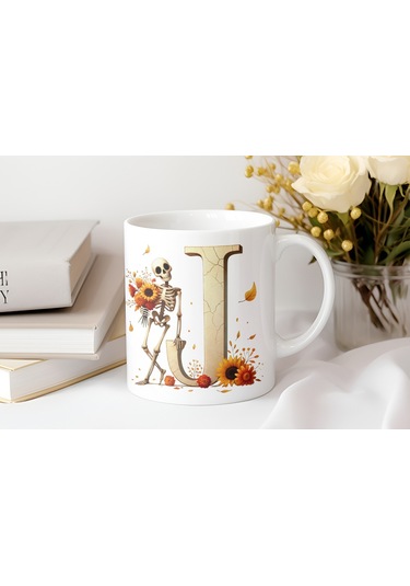 J Harfi Pembe Kareli Kalpli Göz Emojili Kupa Bardak Eğlenceli Kareli Tasarım Kahve Çay Kupası Beyaz