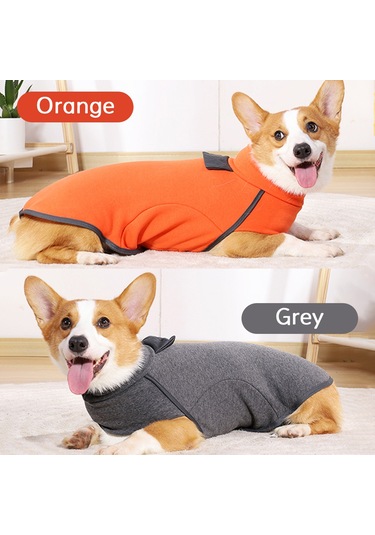 Geeksen Köpekler İçin Kışlık Isı Sağlayan Yünlü İç Katlı Turtleneck Triko - Turuncu, Beden S