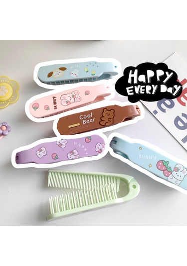 Adet Çocuklar Kız Saç Fırçası Güzel Karikatür Tavşan Ayı Saç Tarak Küçük Taşınabilir Plastik Saç Fırçası Çocuklar İçin Kız Saç Aksesuarları