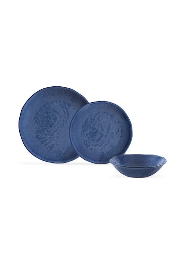 Madame Coco Mady 6 Kişilik 18 Parça Yemek Takımı - Koyu Mavi Mavi