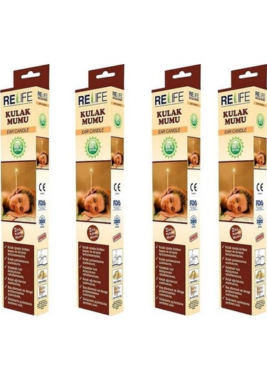 Relife Kulak Temizleme Mumu Çubuğu 4 Kutu 8 Çubuk