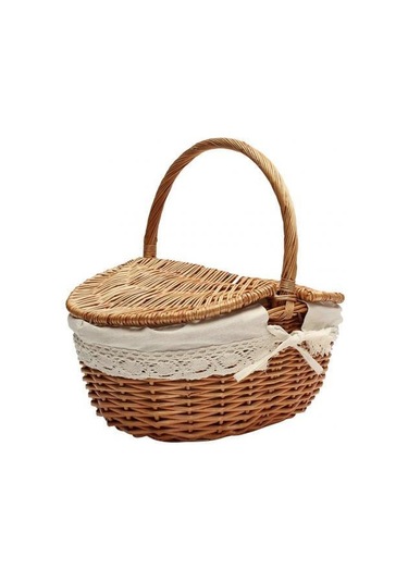 Handwoven Rattan Keten Bez Açık Piknik Sepeti Sepet Kamp Bağbozumu Depolama Sepeti Alışveriş Tutucu Kapak Gıda Konteyner İle Piknik Çantaları 2