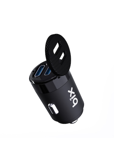 Bix Bxcc65c 65w Çift Portlu Usb-c Mini Araç İçi Şarj Cihazı Siyah
