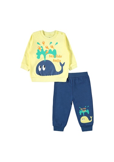 Kujju Erkek Bebek Pijama Takımı 6-18 Ay Sarı 2258702633ss-1 Sarı