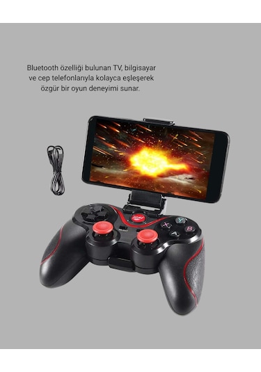 Kablosuz Bluetooth Oyun Kolu Tv Pc Uyumlu Ergonomik Tasarım