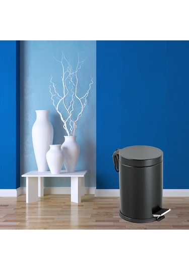 Foreca Pedallı Çöp Kovası Siyah 16 L Siyah