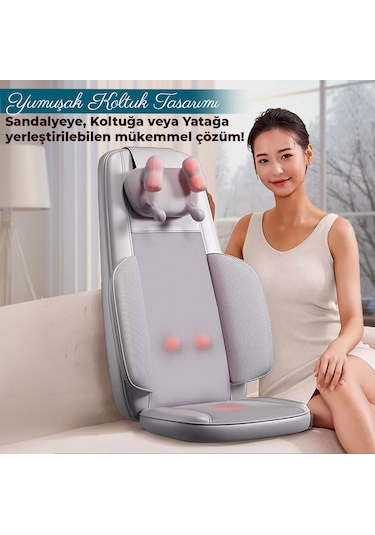 Rlx50 3d Shiatsu Masaj Koltuğu Isıtmalı, Titreşimli, Masaj Cihazı Gri
