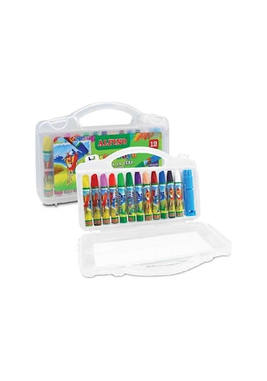Alpino Plastik Kalem Çantalı Pastel Boya 12'li