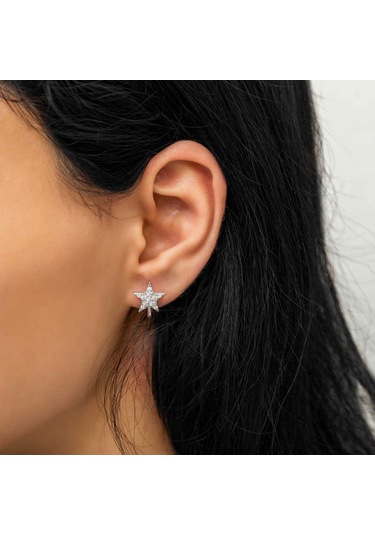 Ervanur 925 Ayar Gümüş Yıldız Küpe