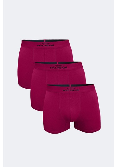 Malabadi Erkek Bordo 3'lü Pamuk Elastan Boxer 3m075 Bordo