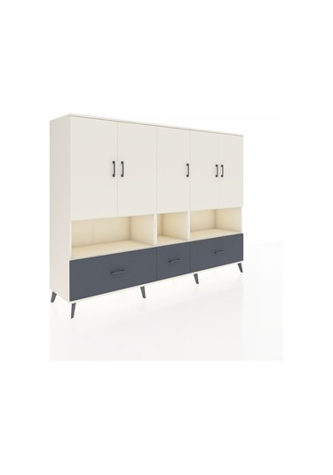 Hyperion Dolap 12 Raflı 3 Çekmeceli 5 Kapaklı 220x44x163 Aytaşı-a Aytaşı-aytaşı/antrasit