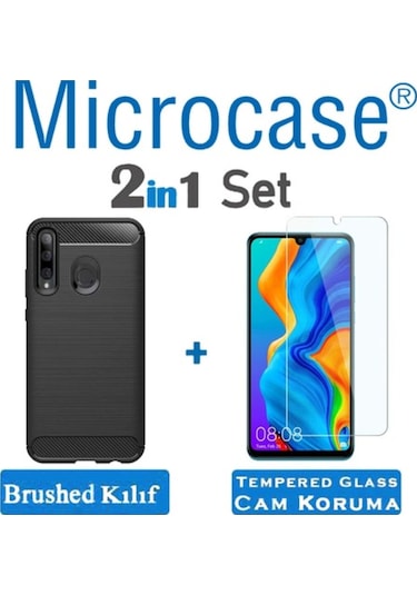 Huawei Honor 20 Lite Brushed Carbon Kilif + Cam (Seç) 364469569