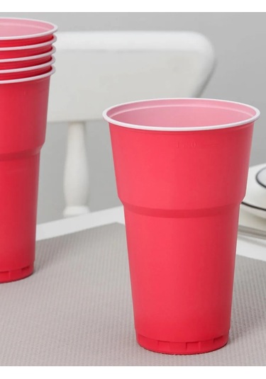 Pusswill Tek Kullanımlık Plastik Kırmızı Bardaklar 500 Ml 45 Ad 366698633 100 adet