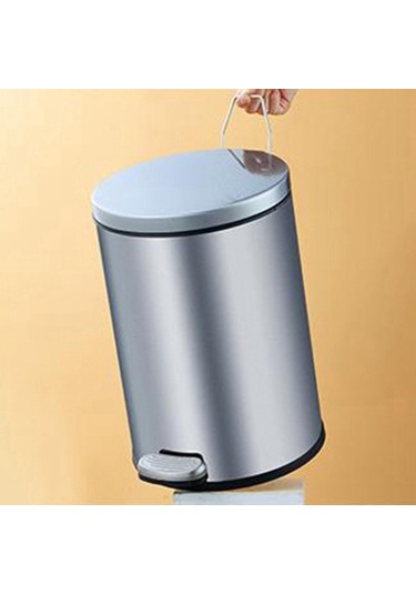 Suntek Yuvarlak Adımlı Çöp Kovası Toz Kutusu Eller Gümüş Gümüş