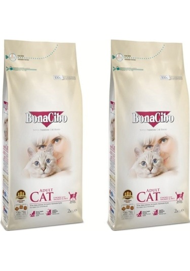 Bonacibo 2 Paket X 2 KG Tavuklu Yetişkin Kedi Maması Toplam 4 KG
