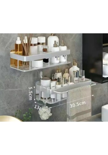 Fashion Baisj Banyo Ve Mutfak İçin Raf 2 Adet 196295231 Gümüş