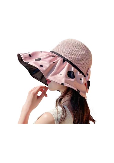 Kadınlar İçin Geniş Kenarlı Uv Koruyucu Siyah Güneş Şapkası Yüz Ve Cilt Koruma Sağlayan Şık Ve Fonksiyonel Aksesuar Pembe