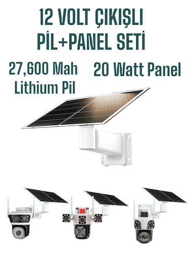 Bataryalı Güneş Panel Seti 20 Watt Panel-27.600 Mah Batarya