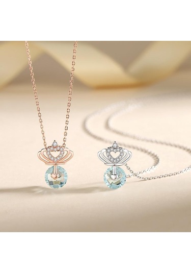 Tancise 925 Ayar Gümüş Klasik Kadın Kolye Kolye Zirkon Moda Hediye