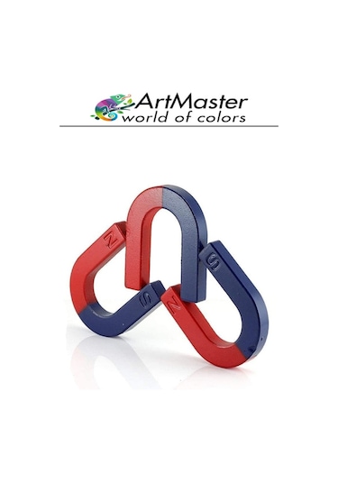 U Şekilli Mıknatıs 4 Adet Deney Malzemesi Kırmızı Mavi Boyalı Mıknatıs Okul Projeleri İçin U Şekilli At Nalı Mıknatıs