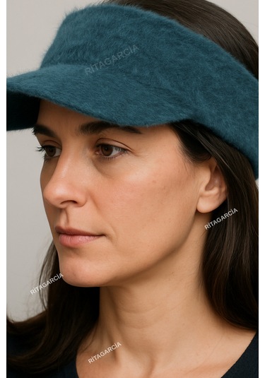 Peluş Vizör Kışlık Şapkası Petrol Mavisi
