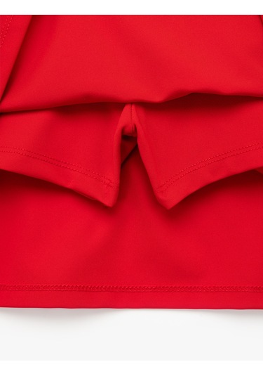 Koton Yüksek Bel İnterlok Slim Fit Mini Spor Şort Etek Kırmızı 6wak40227nk Kırmızı