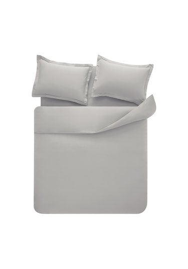 Puffy Naturalis Çift Kişilik Ranforce Yıkamalı Nevresim Takımı - Gri