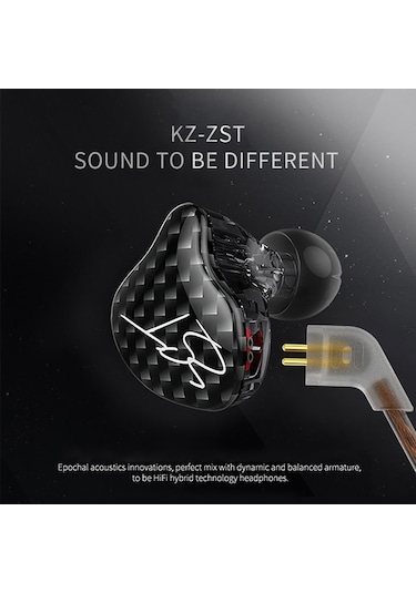 Willowhaven Kz Zst 1ba+1dd Hibrit Sürücü Kulaklık, 0.75mm 2pin Çıkarılabilir Kablo, Miksafsız Mavi-mor Zst