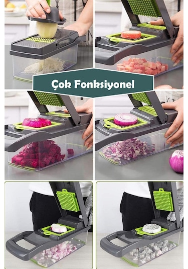 Küp Rende Doğrayıcı Dicer Mandolin Dilimleyici Kesici Mutfak Seti