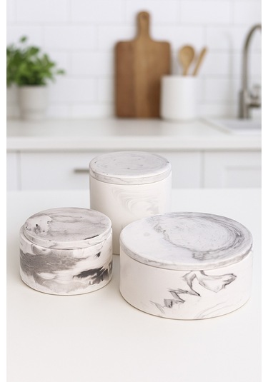 Dekoratif Set Mum Mermer Set