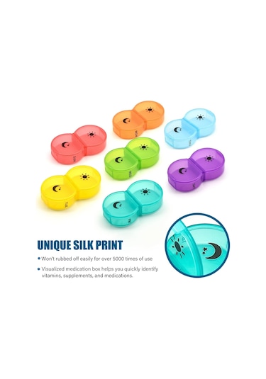 Haftalık Günde 2 Kez Ilaç Kutusu, Büyük 7 Günlük Hap Kutusu, Günlük Vitamin Kutusu Ila Kutusu, Ilaç Takviyeleri Için Kutu 44718738