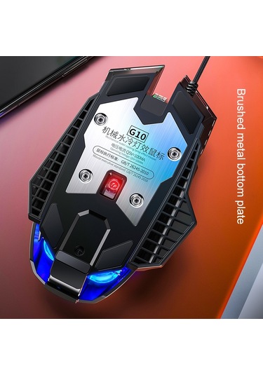 Yındıao G10 7200dpı 7 Modlu Ayarlanabilir 7 Tuşlu Rgb Işık Kablolu Metal Mekanik Sert Çekirdekli Makro Fare, Stil: Ses Sürümü Siyah Diğer