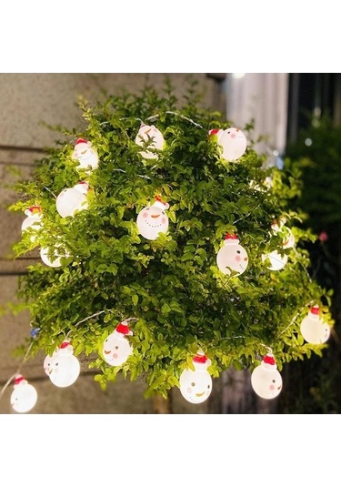 Pazly 3 M Noel Işıkları Kardan Adam Kar Tanesi Noel Baba Fener Kolye 1.5m/10led 3m/20led Dekorasyon Malzemesi 3m-style F