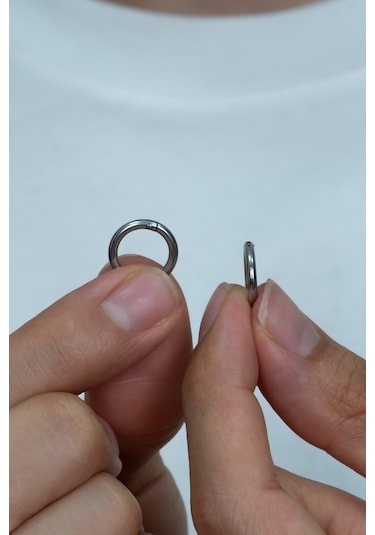 Halka Ince Erkek Bayan Unisex Çelik Küpe 5 Renk Yeni Mse5 Beyaz
