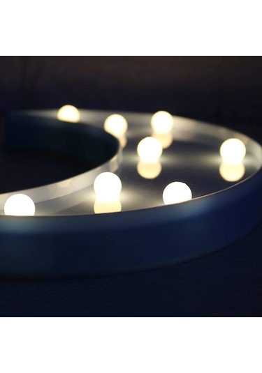 Dekoratif Led Ay Gece Lambası Beyaz