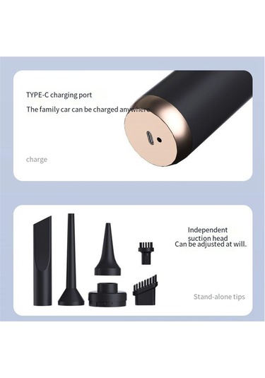 Amigaelegant 135000pa Mini Taşınabilir Kablosuz Araba Elektrikli Süpürgesi Ev Aletleri İçin