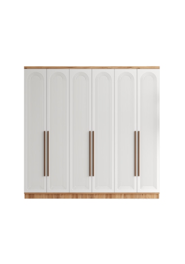 Rosa 6 Kapaklı Komple Mdf Gardırop - Elbise Dolabı