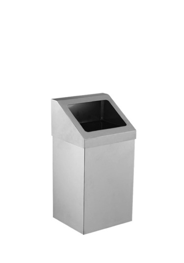 7 Lt Açık Ağız Çöp Kovası Paslanmaz Gri