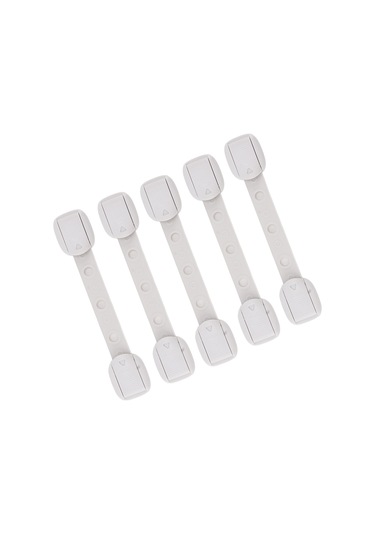 Jeemson 5 Adet Gri Çocuk Güvenlik Kilidi - Çift Yönlü Ayarlanabilir Dolap/çekmece/ Buzdolabı Kilitleri - Bebek Ellerini Korumak İçin Abs Malzeme Gri