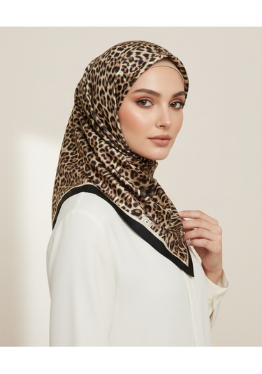 Leo Desen 90x90cm Organic Twill Eşarp/fular Siyah